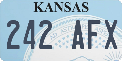 KS license plate 242AFX