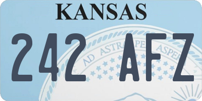 KS license plate 242AFZ
