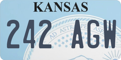 KS license plate 242AGW
