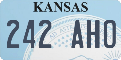 KS license plate 242AHO
