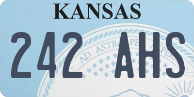KS license plate 242AHS