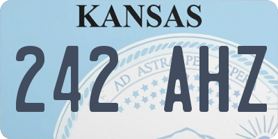 KS license plate 242AHZ