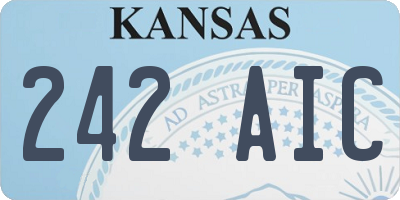 KS license plate 242AIC