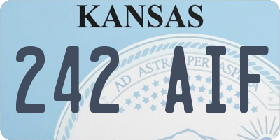 KS license plate 242AIF