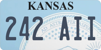 KS license plate 242AII