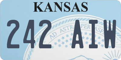 KS license plate 242AIW