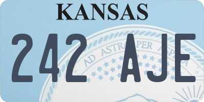 KS license plate 242AJE
