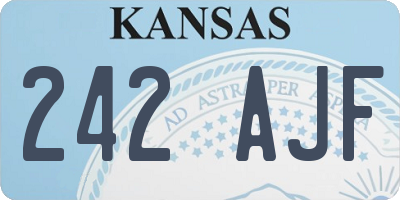 KS license plate 242AJF