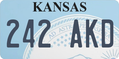 KS license plate 242AKD