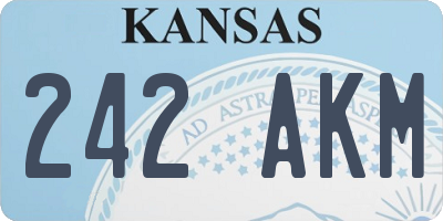 KS license plate 242AKM