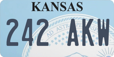 KS license plate 242AKW