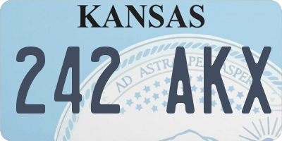 KS license plate 242AKX