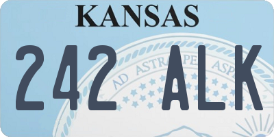 KS license plate 242ALK