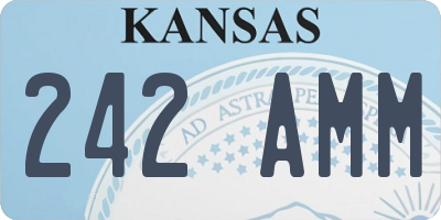 KS license plate 242AMM