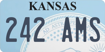 KS license plate 242AMS