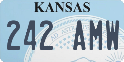 KS license plate 242AMW