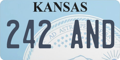 KS license plate 242AND