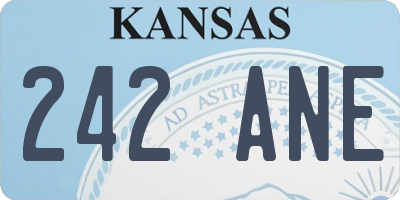 KS license plate 242ANE