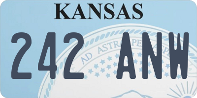 KS license plate 242ANW