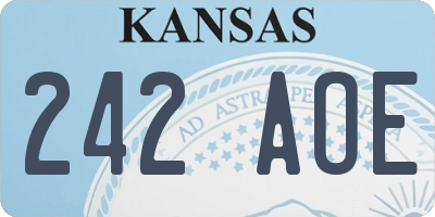 KS license plate 242AOE
