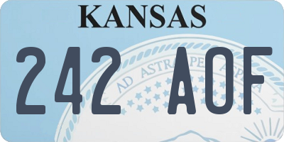 KS license plate 242AOF
