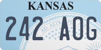 KS license plate 242AOG