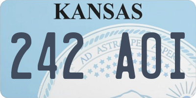 KS license plate 242AOI