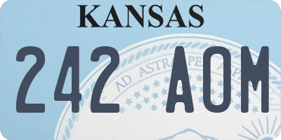 KS license plate 242AOM