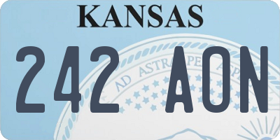 KS license plate 242AON