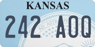 KS license plate 242AOQ