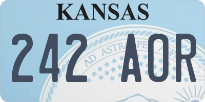 KS license plate 242AOR
