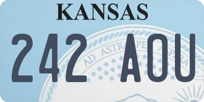 KS license plate 242AOU