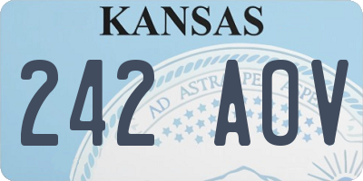 KS license plate 242AOV
