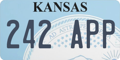 KS license plate 242APP