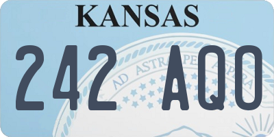 KS license plate 242AQO