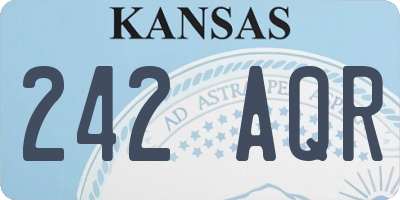 KS license plate 242AQR