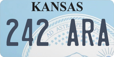 KS license plate 242ARA