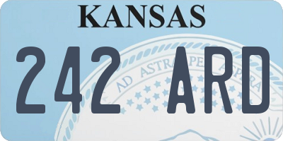 KS license plate 242ARD