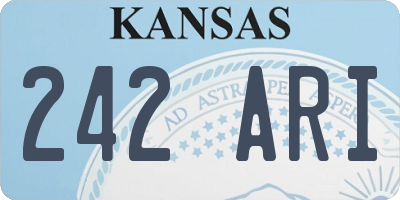 KS license plate 242ARI