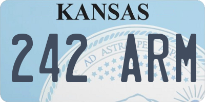 KS license plate 242ARM