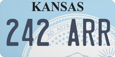 KS license plate 242ARR