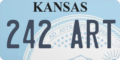 KS license plate 242ART
