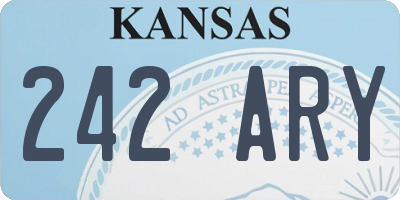 KS license plate 242ARY