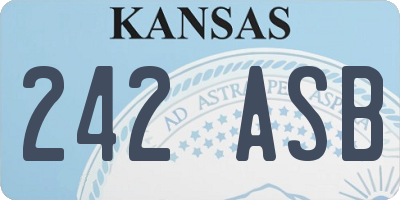 KS license plate 242ASB