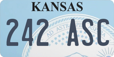 KS license plate 242ASC