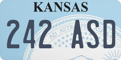 KS license plate 242ASD