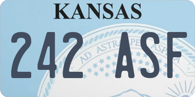 KS license plate 242ASF