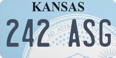 KS license plate 242ASG