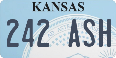 KS license plate 242ASH