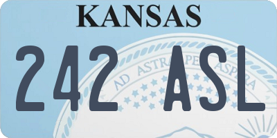 KS license plate 242ASL